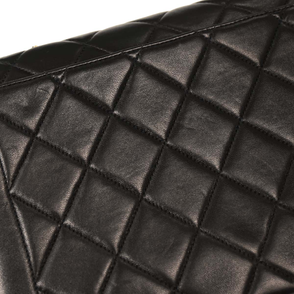 Chanel Black Lambskin Single Flap Shoulder Bag