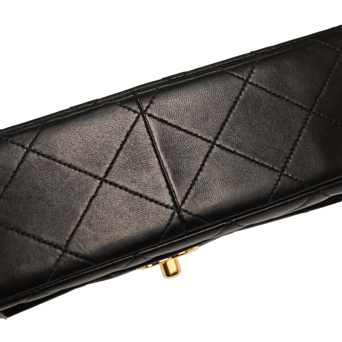 Chanel Black Lambskin Single Flap Shoulder Bag