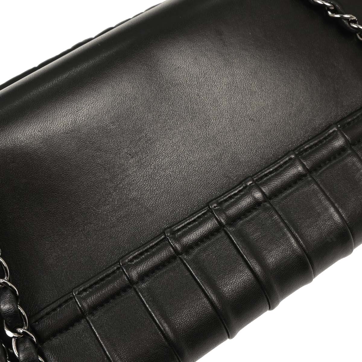 Chanel Black Lambskin Mademoiselle Accordion Flap Shoulder Bag