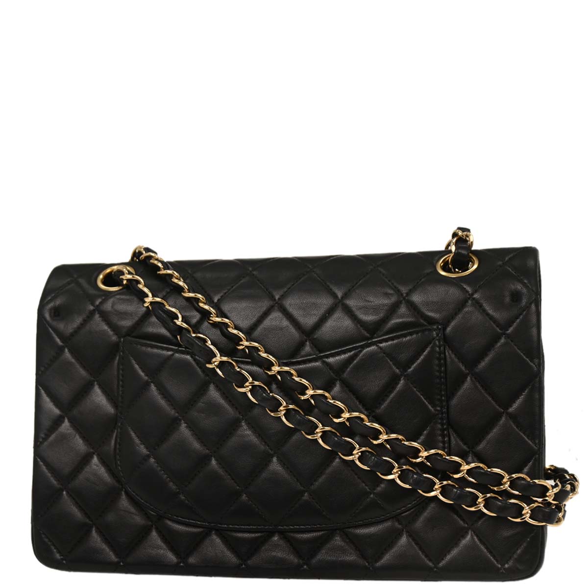 Chanel Black Lambskin Medium Classic Double Flap Shoulder Bag