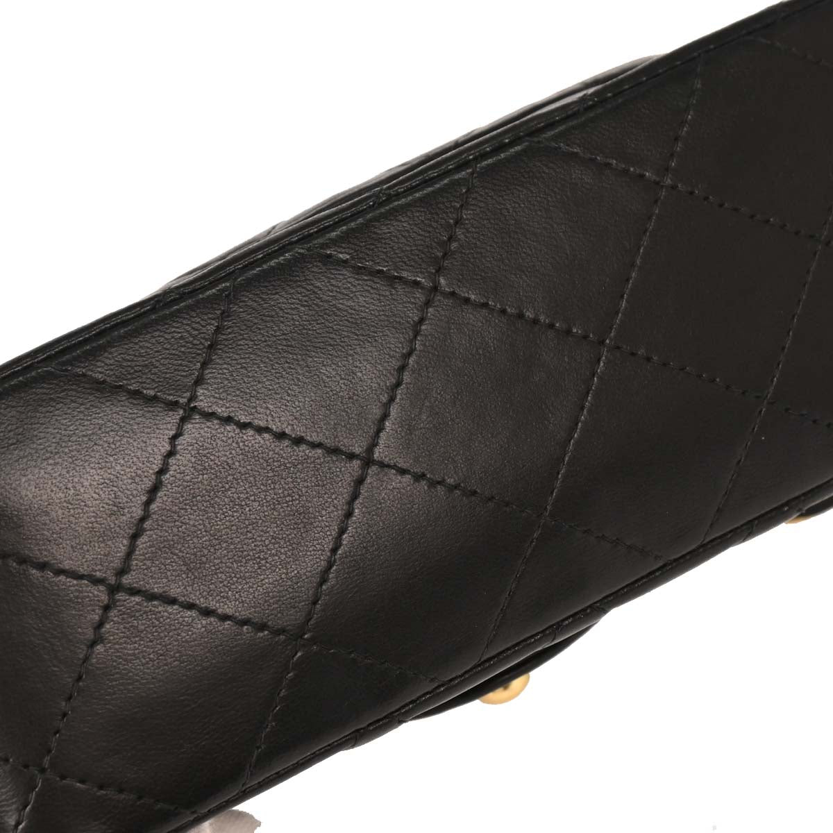 Chanel Black Lambskin Mini Classic Square Flap Shoulder Bag