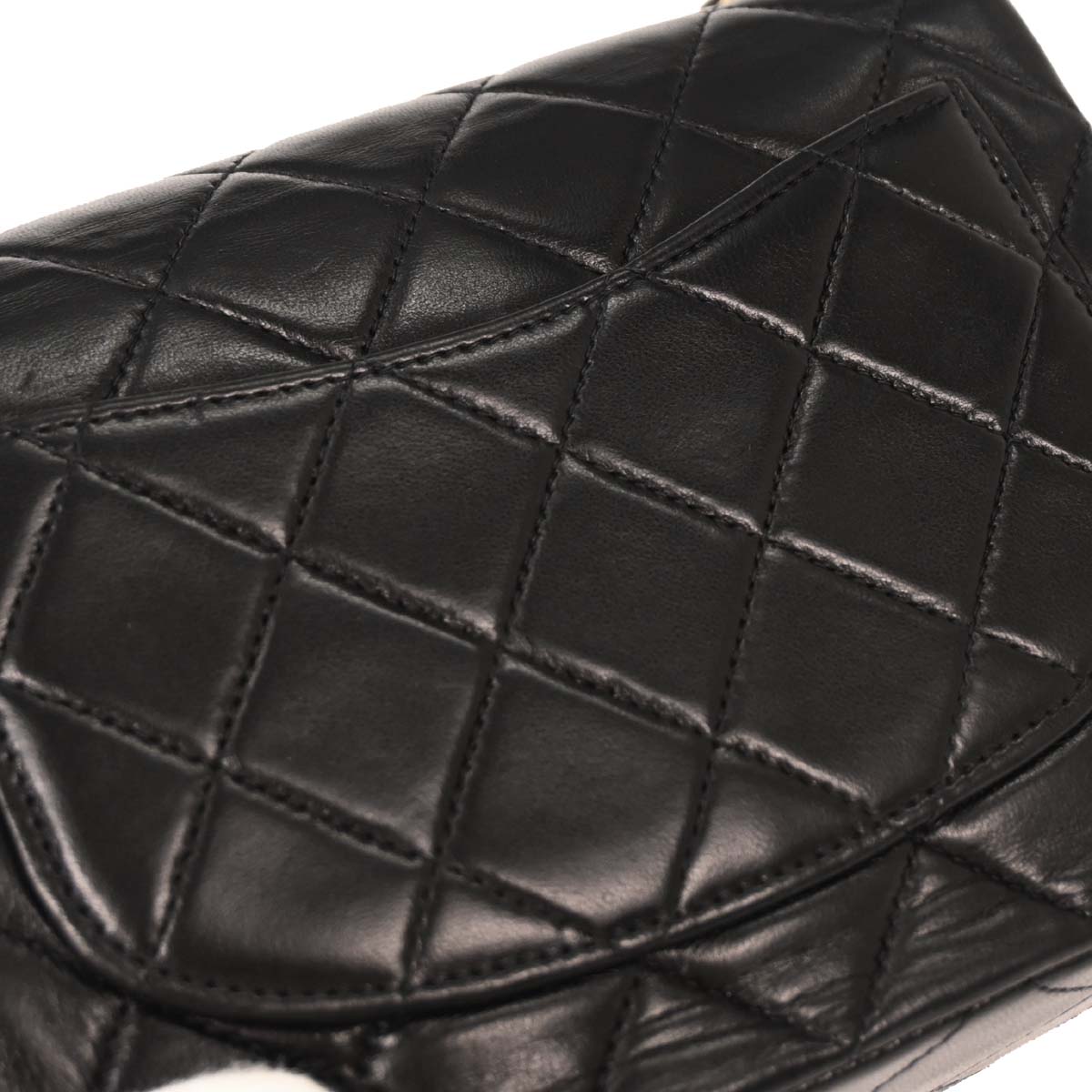 Chanel Black Lambskin Mini Classic Square Flap Shoulder Bag