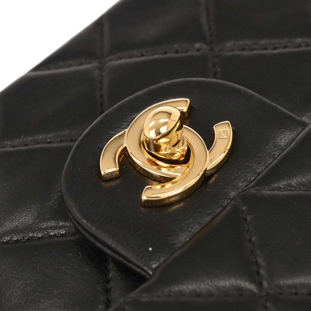 Chanel Black Lambskin Mini Classic Square Flap Shoulder Bag