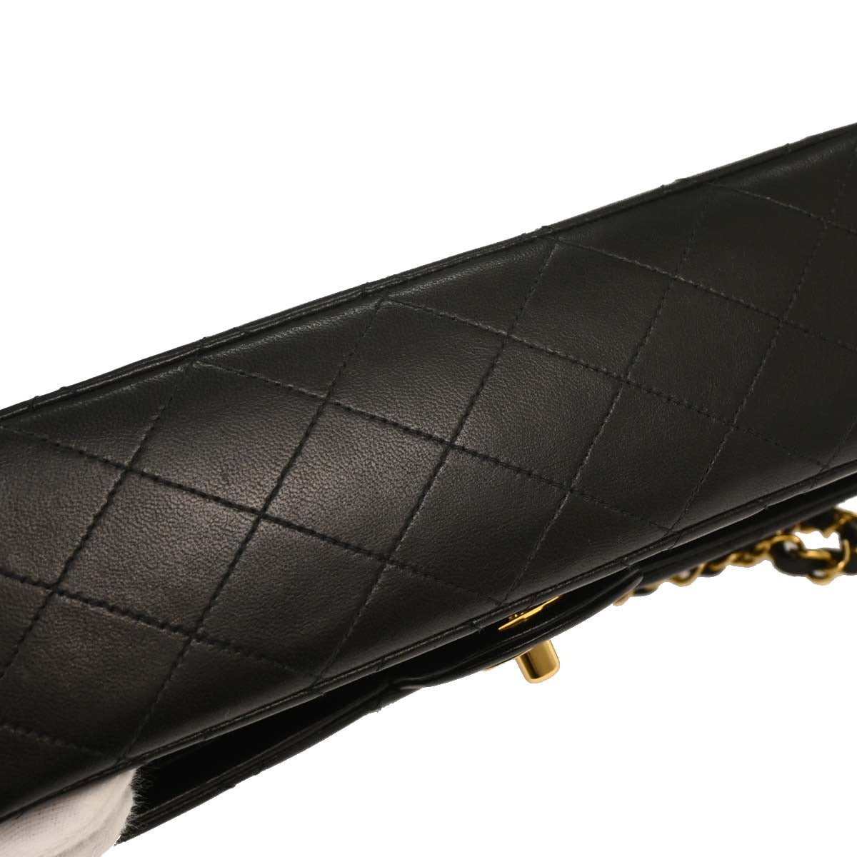 Chanel 1994-1996 Black Lambskin Medium Classic Double Flap Shoulder Bag