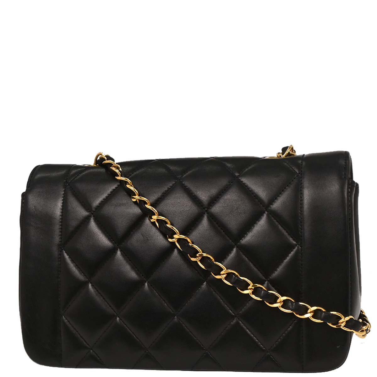 Chanel Black Lambskin Small Diana Shoulder Bag