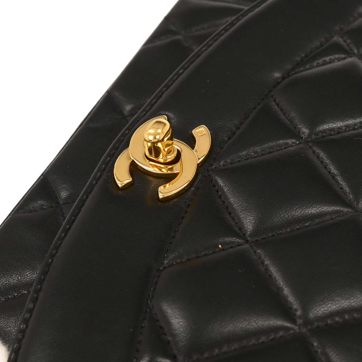 Chanel Black Lambskin Small Diana Shoulder Bag