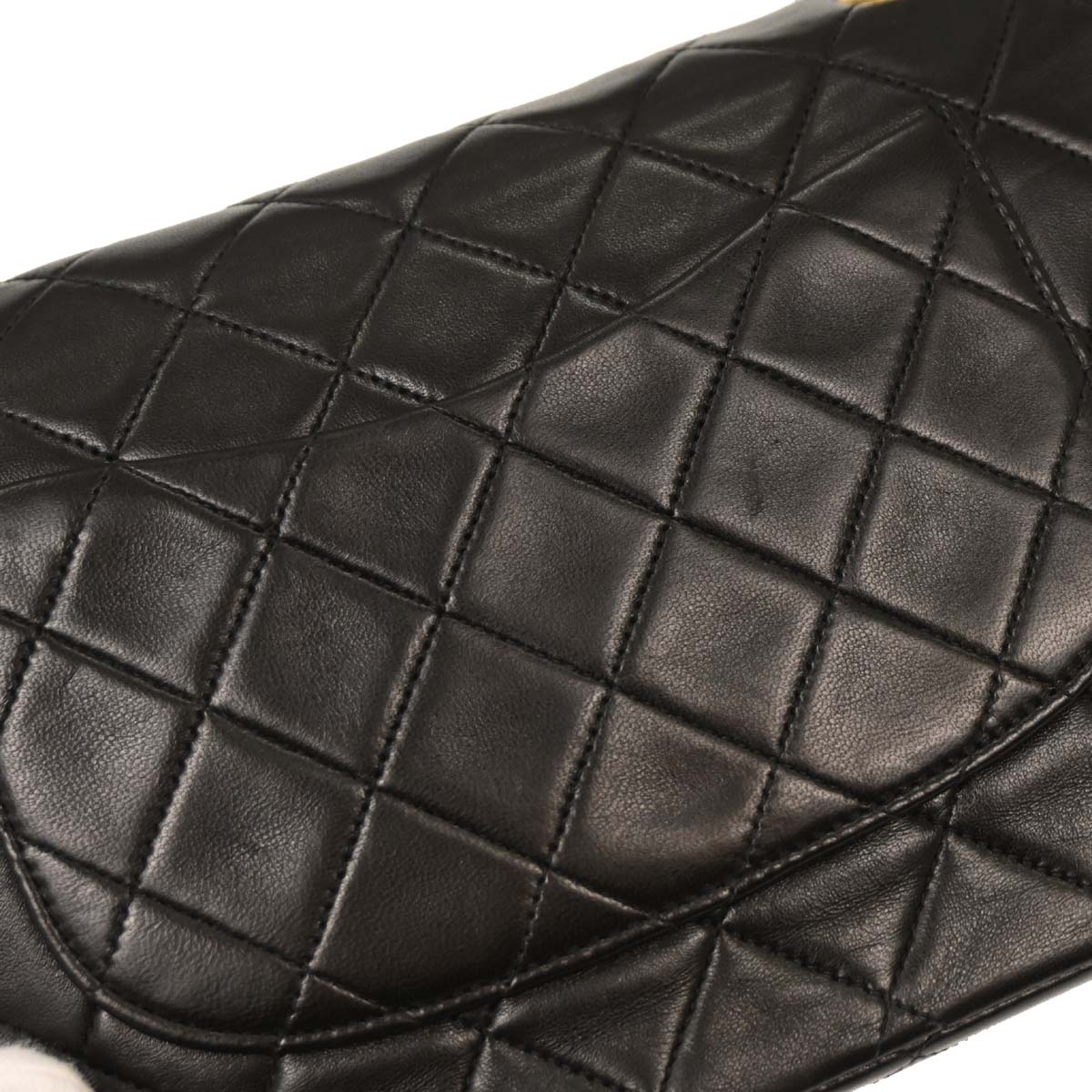 Chanel 1991-1994 Black Lambskin Medium Classic Double Flap Shoulder Bag