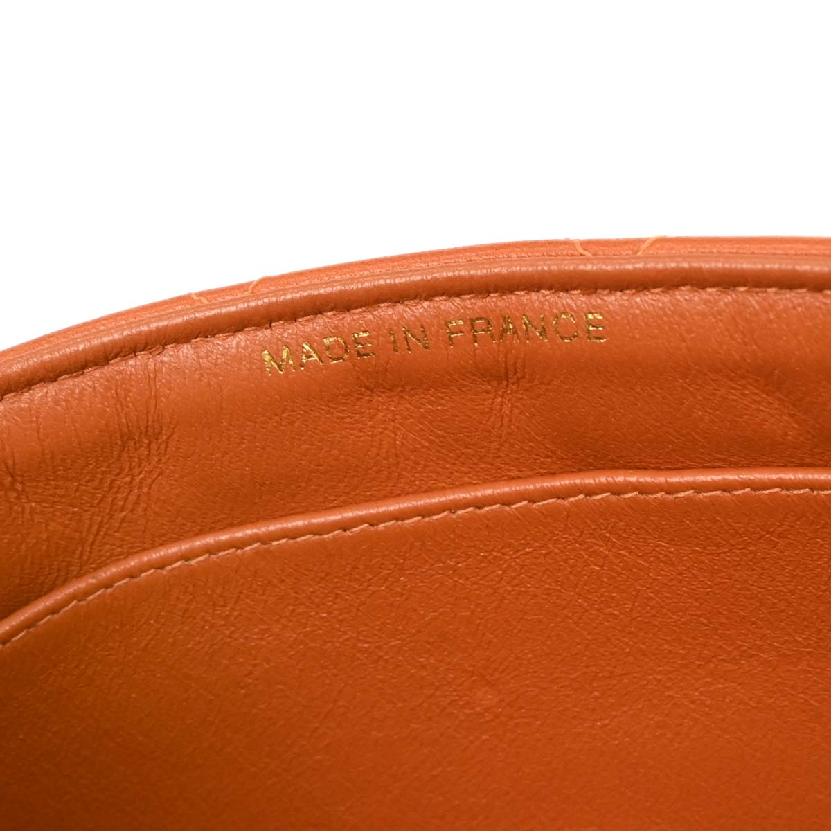 Chanel Orange Lambskin Double Sided Flap Handbag