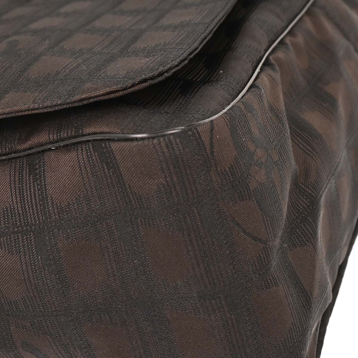 Chanel Brown Jacquard Nylon New Travel Line Shoulder Bag
