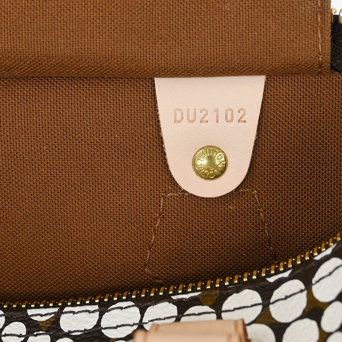 Louis Vuitton Yayoi Kusama White Monogram Town Speedy 30 Handbag M40690