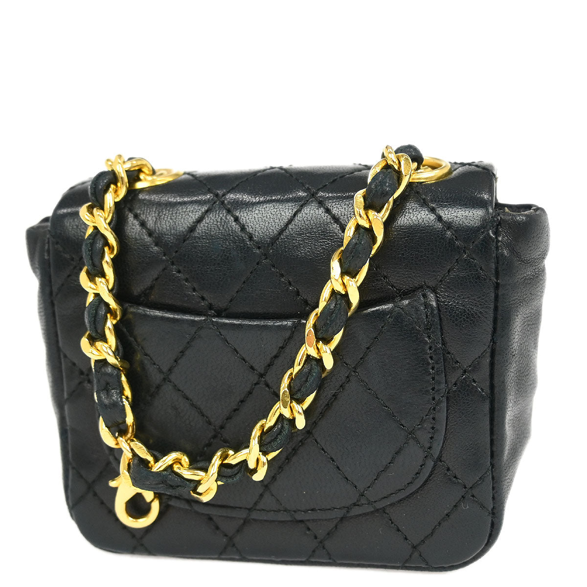 Chanel Black Lambskin Classic Flap Micro Bum Belt Bag