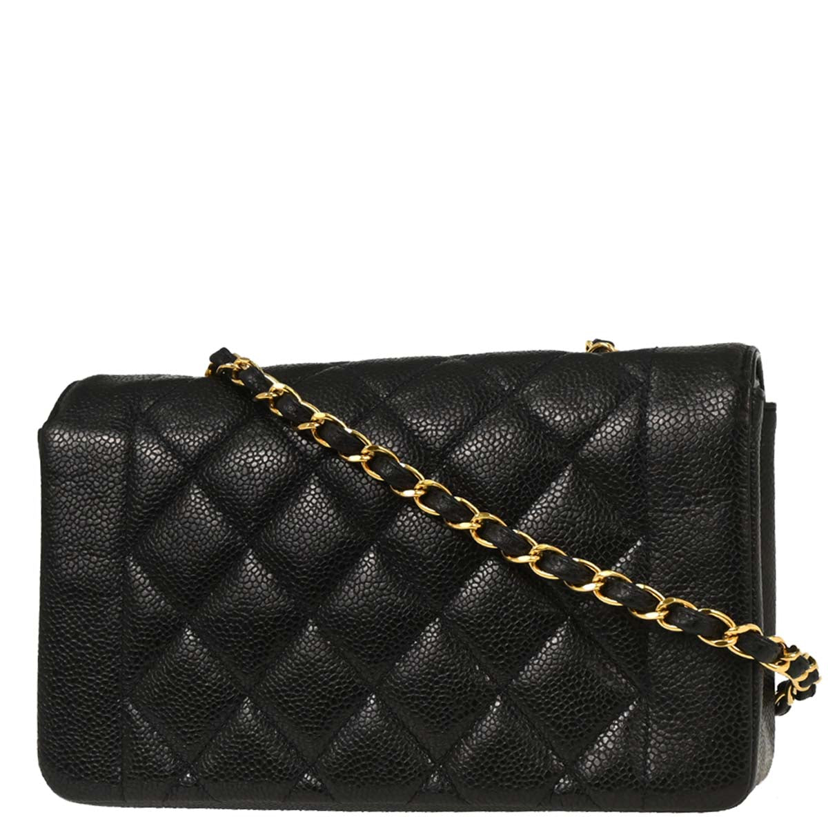 Chanel 1991-1994 Black Caviar Small Diana Shoulder Bag