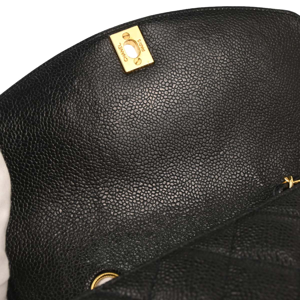 Chanel 1991-1994 Black Caviar Small Diana Shoulder Bag