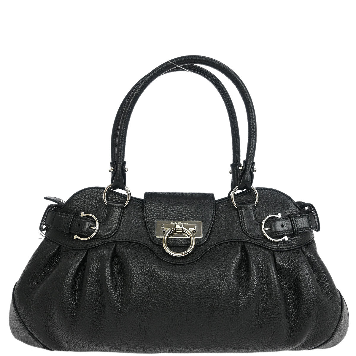 Salvatore Ferragamo Black Gancini Handbag
