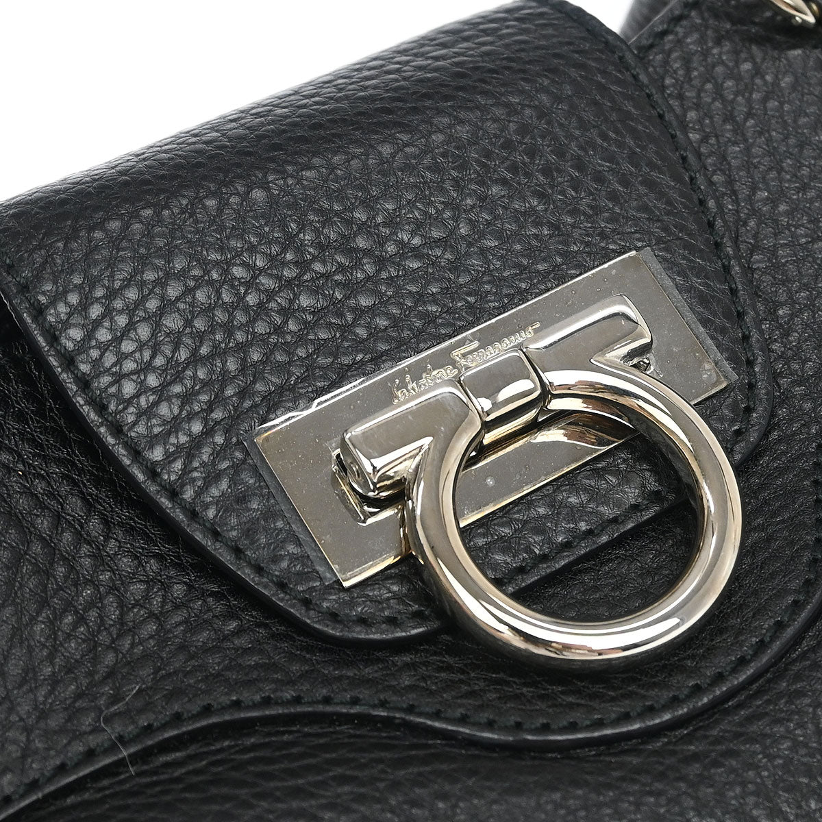 Salvatore Ferragamo Black Gancini Handbag