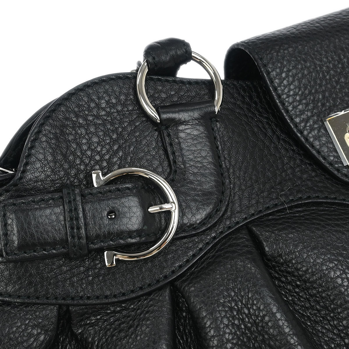 Salvatore Ferragamo Black Gancini Handbag