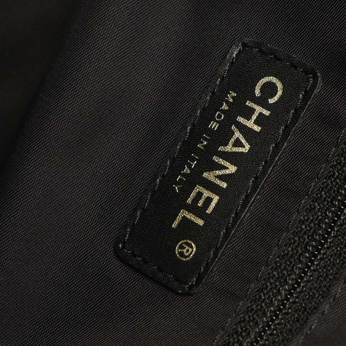 Chanel 2004-2005 Black Jacquard Nylon Travel Line Tote Handbag