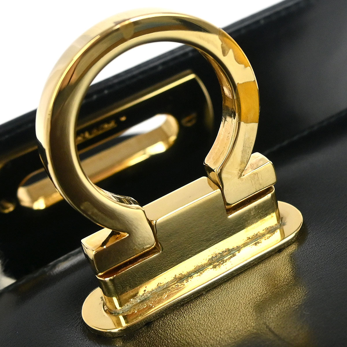 Salvatore Ferragamo Black Gancini 2way Shoulder Handbag