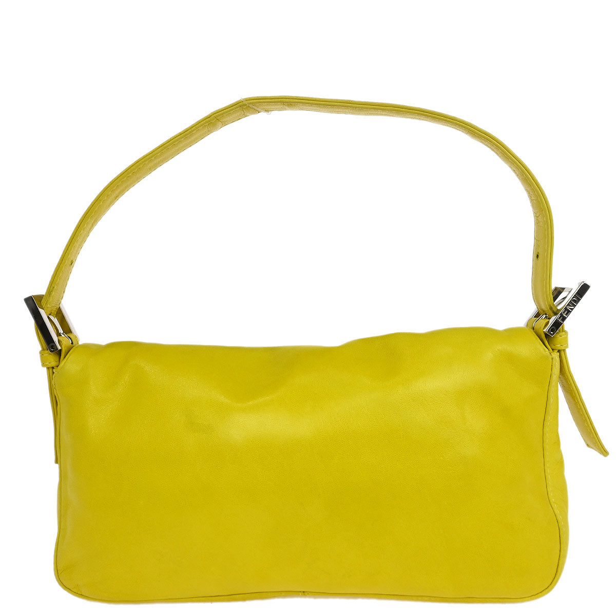 Fendi Yellow Leather Baguette Handbag