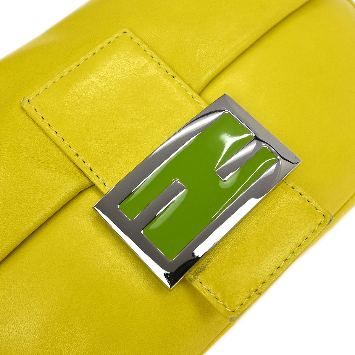 Fendi Yellow Leather Baguette Handbag