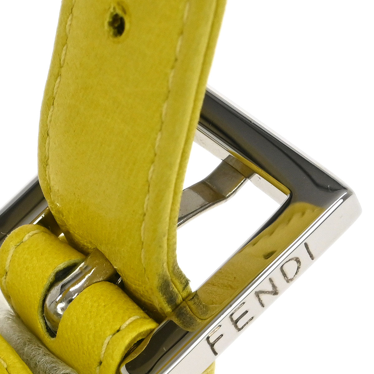 Fendi Yellow Leather Baguette Handbag
