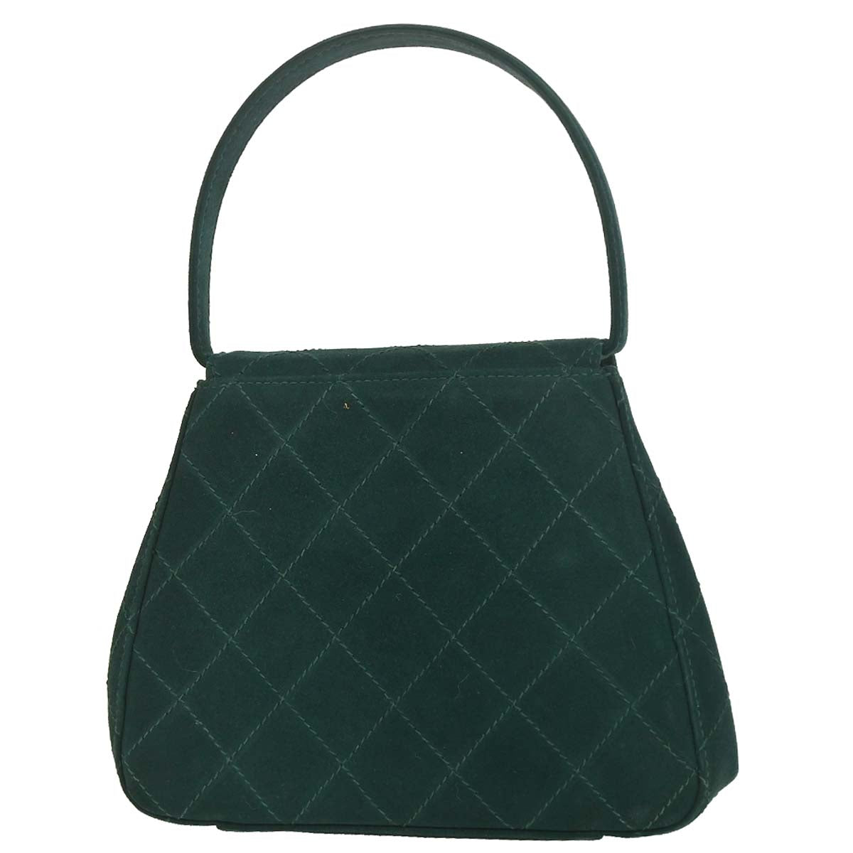 Chanel 1997-1999 Dark Green Suede Handbag