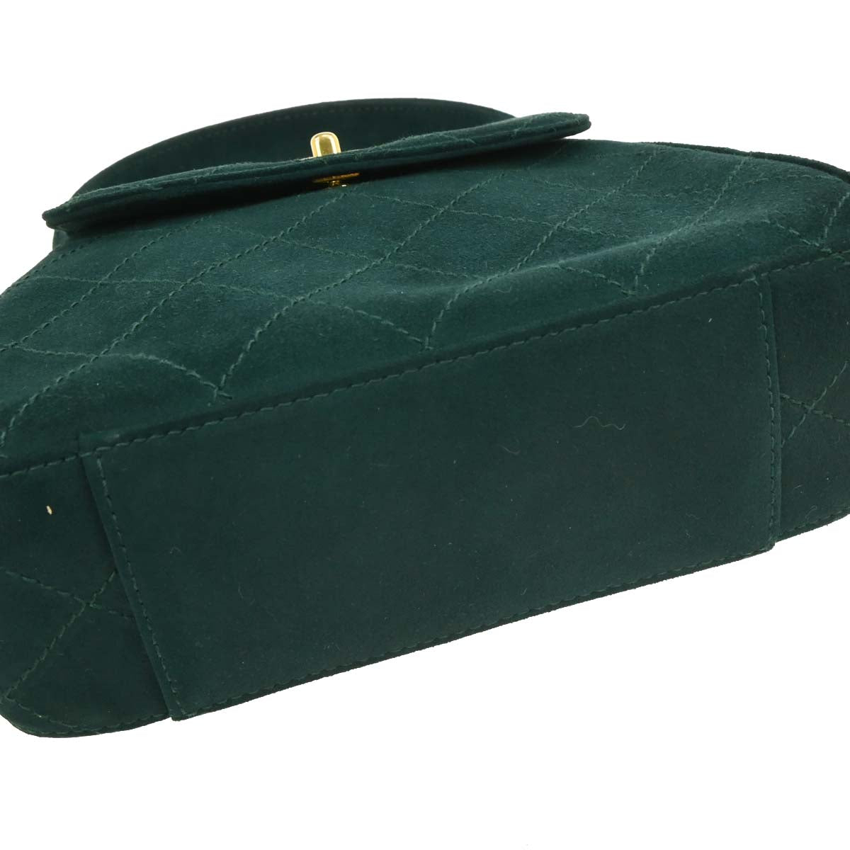 Chanel 1997-1999 Dark Green Suede Handbag