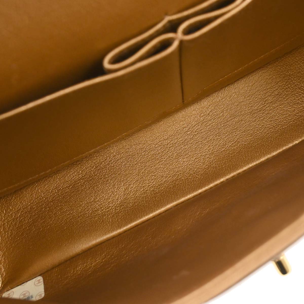 Chanel 1991-1994 Metallic Brown Lambskin Medium Classic Double Flap Shoulder Bag