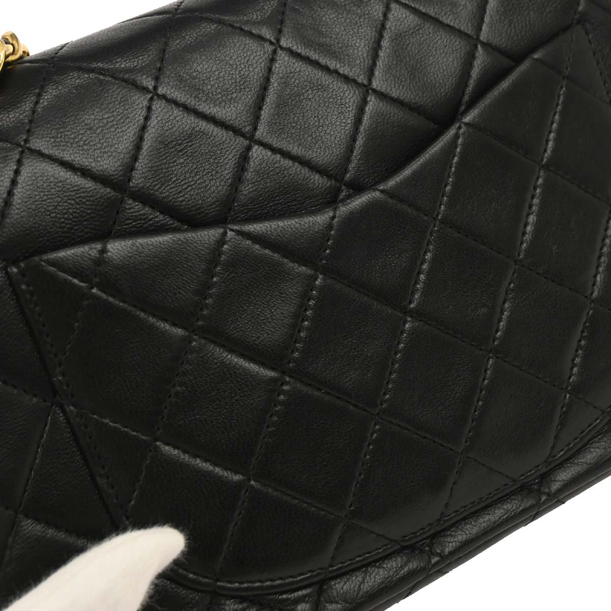 Chanel Black Lambskin Small Classic Double Flap Shoulder Bag