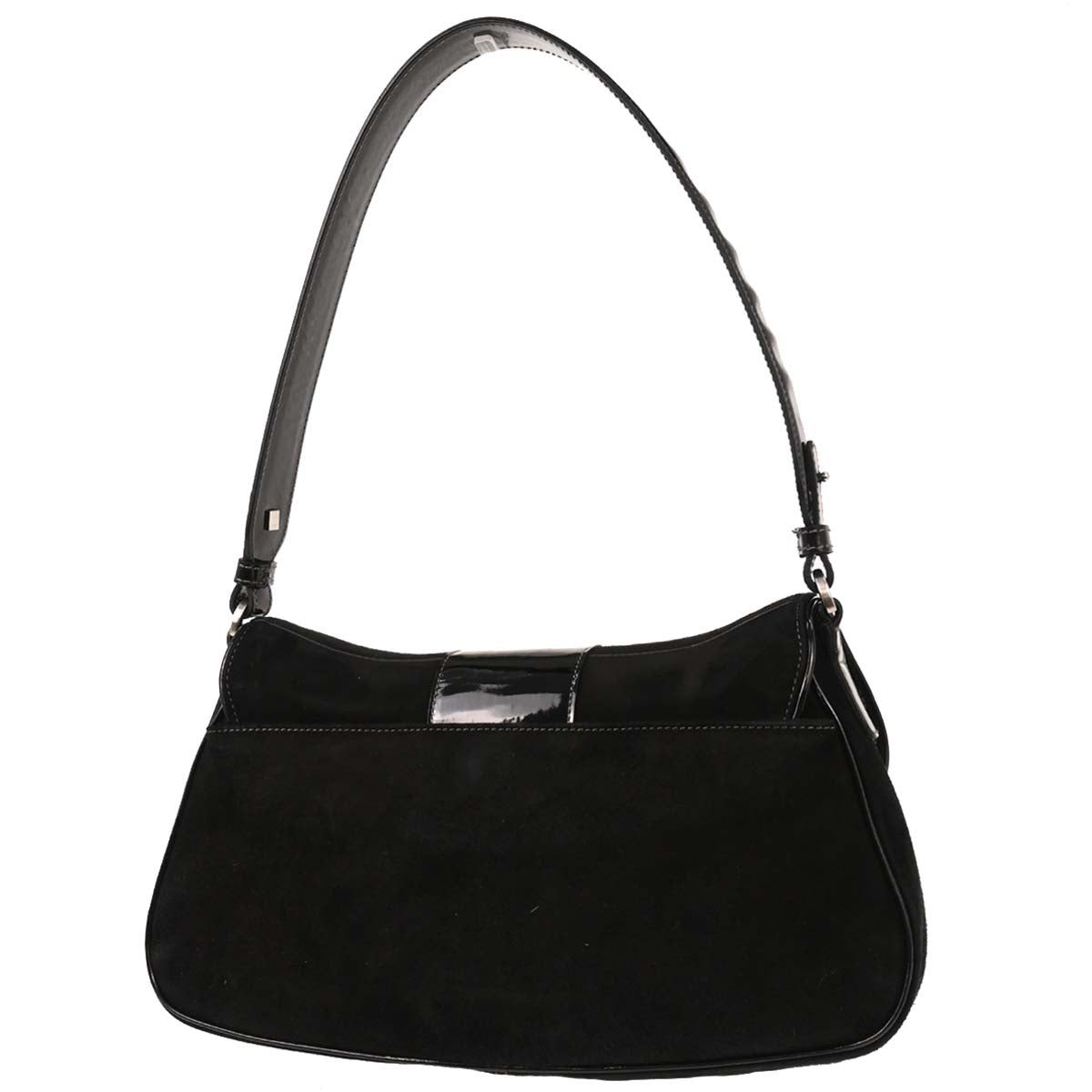 Salvatore Ferragamo Black Suede Vara Handbag