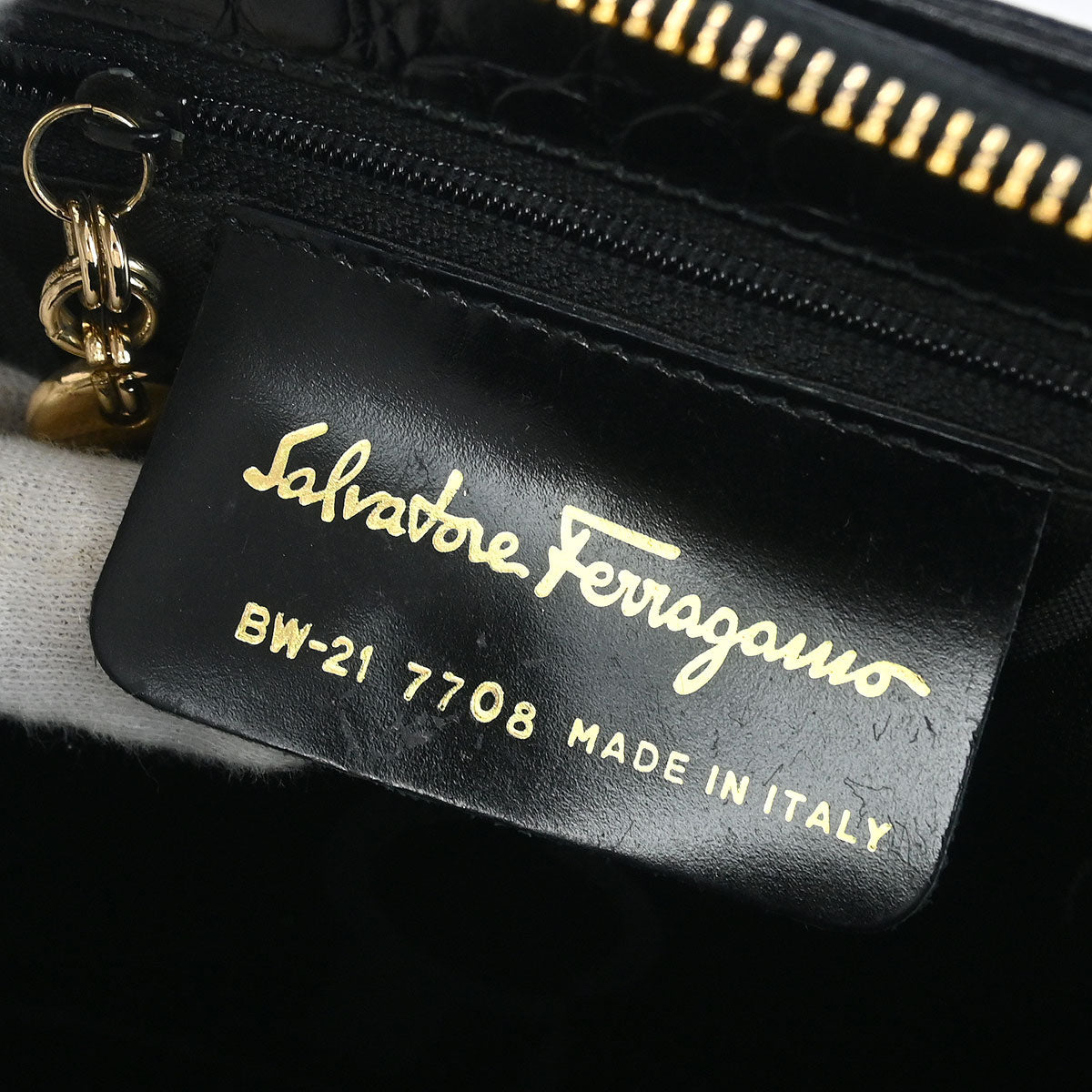 Salvatore Ferragamo Black Gancini Shoulder Bag