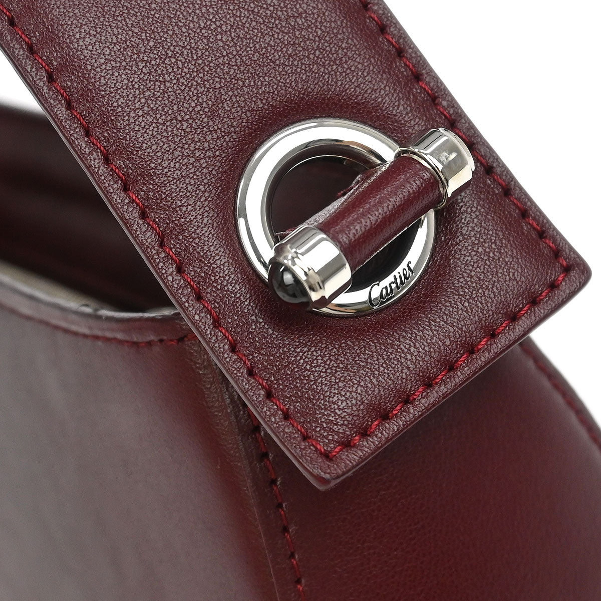Cartier Bordeaux Leather Handbag