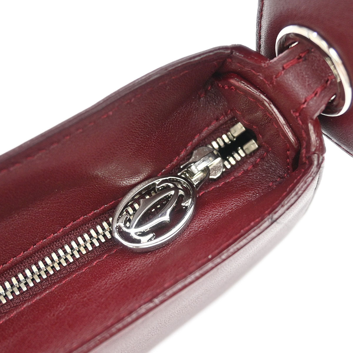 Cartier Bordeaux Leather Handbag