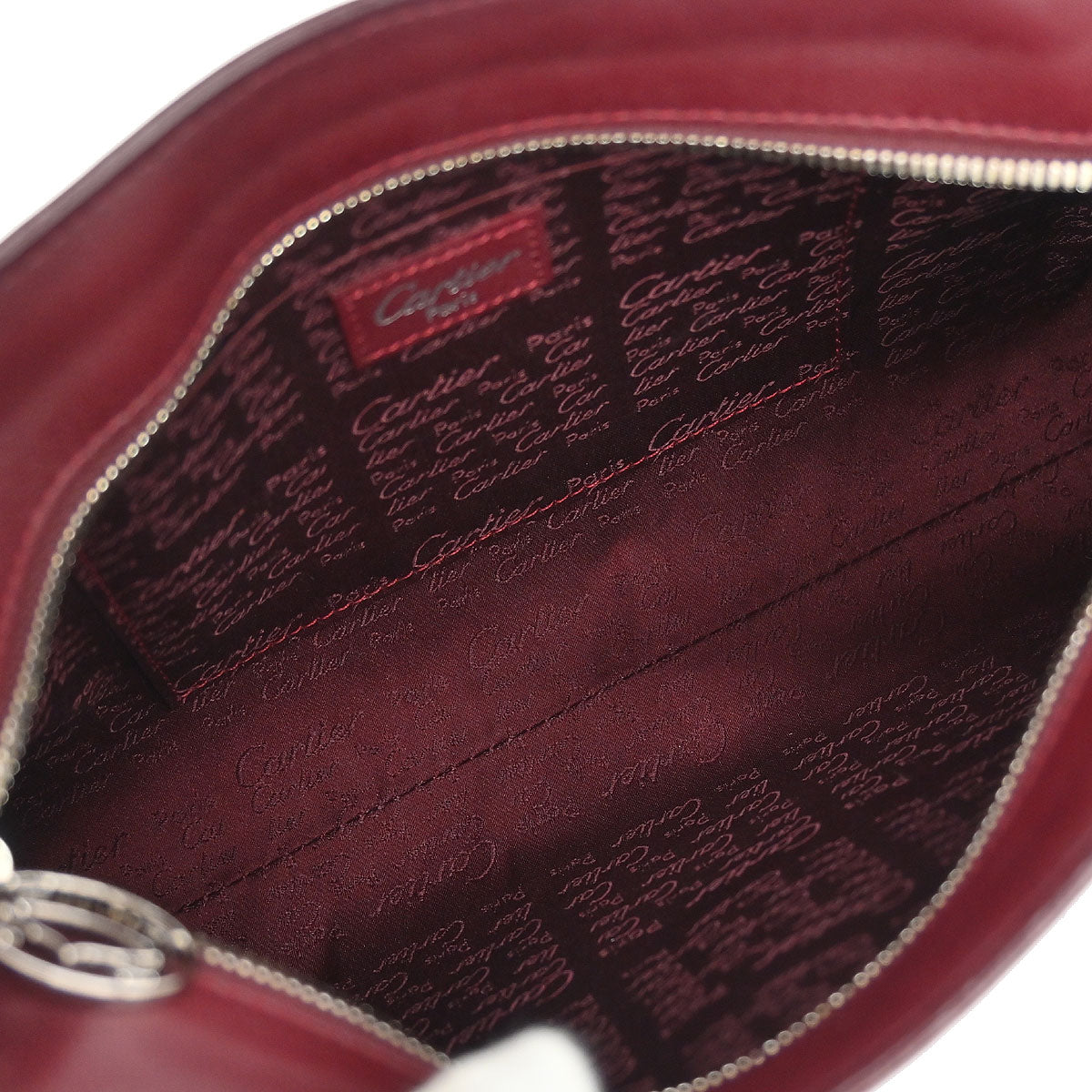 Cartier Bordeaux Leather Handbag