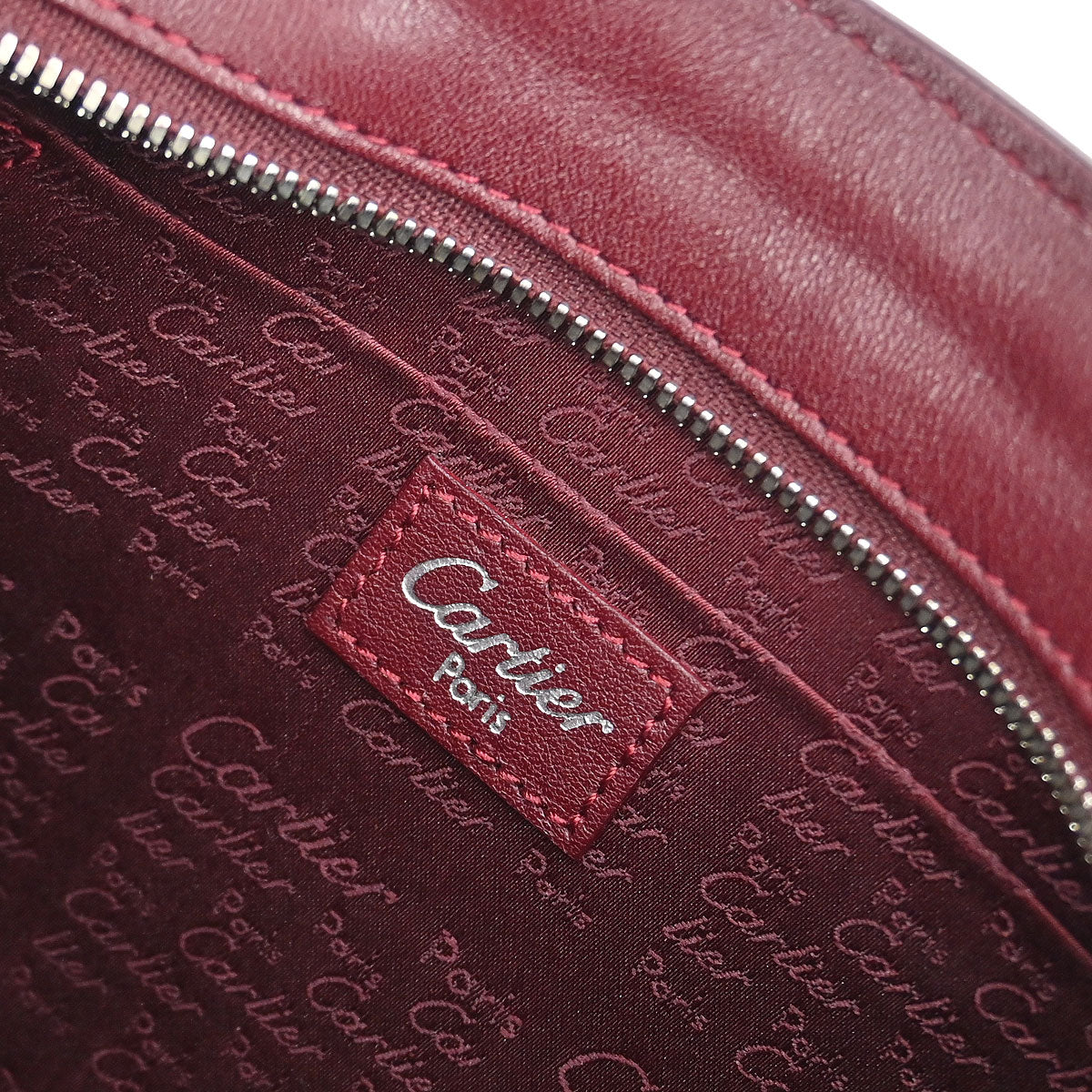 Cartier Bordeaux Leather Handbag