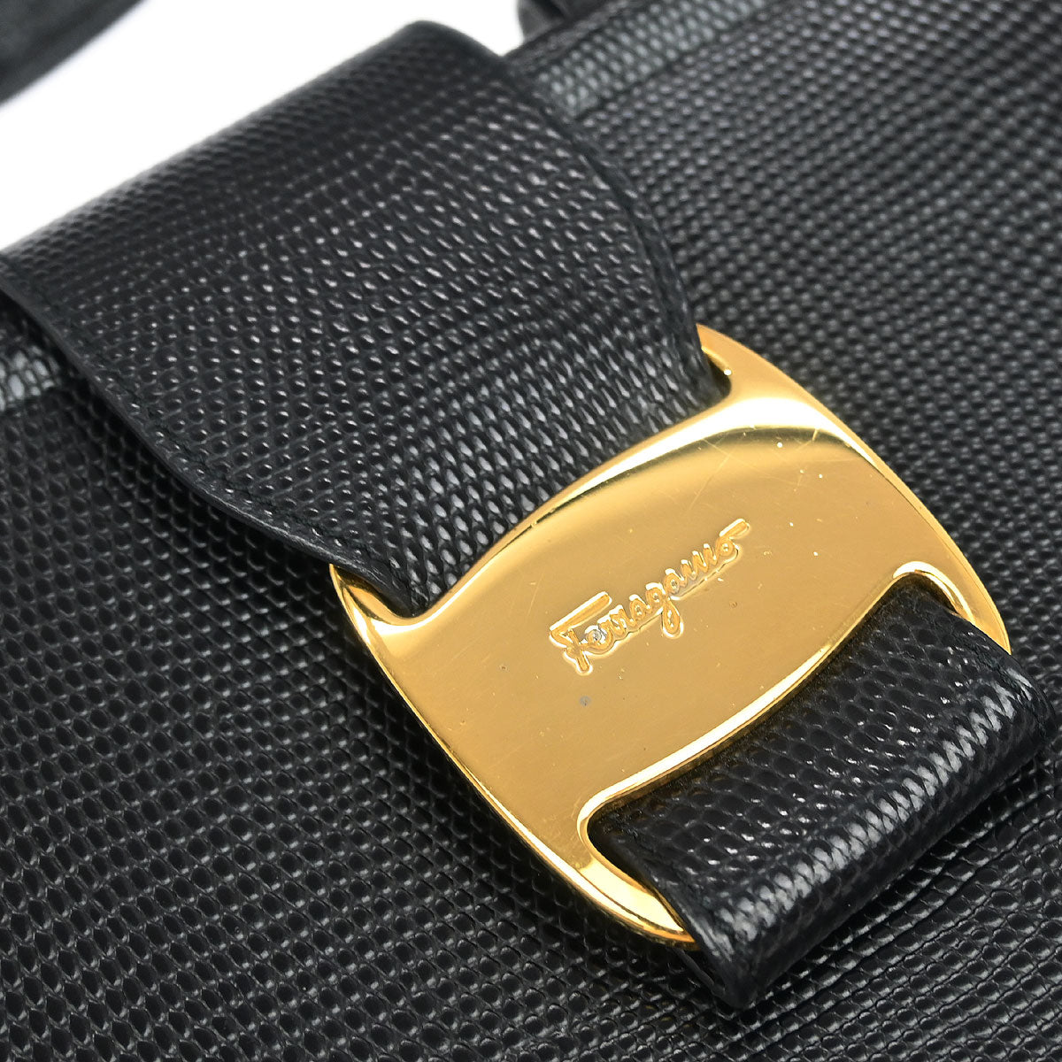 Salvatore Ferragamo Black Vara 2way Shoulder Handbag