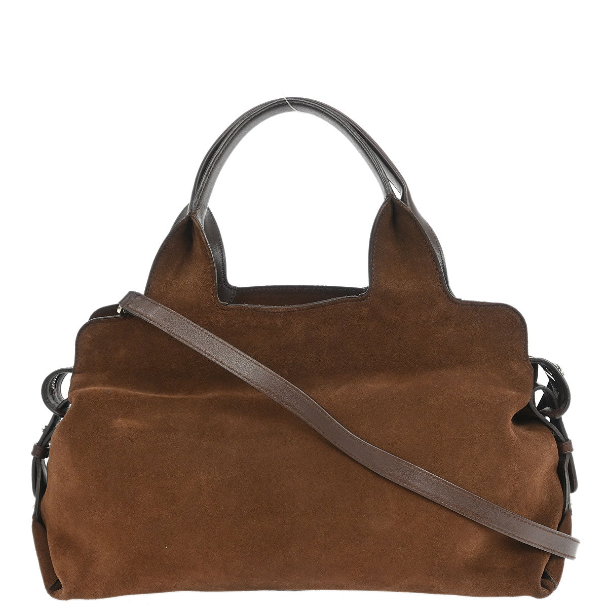 Salvatore Ferragamo * Brown Suede Gancini Handbag