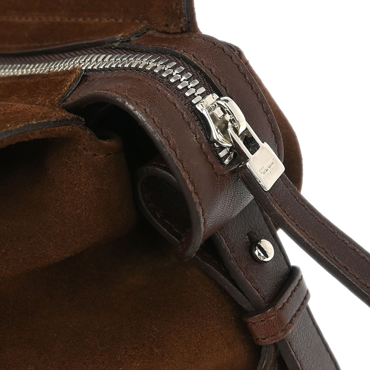Salvatore Ferragamo * Brown Suede Gancini Handbag