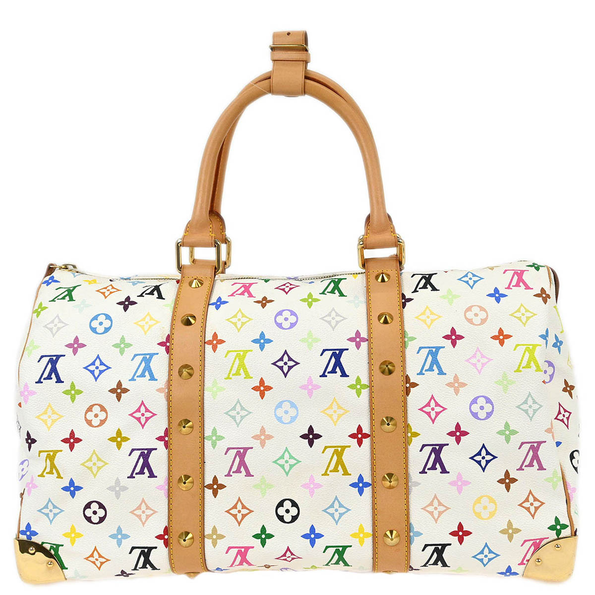 Louis Vuitton 2004 White Monogram Multicolor Keepall 45 Handbag M92641