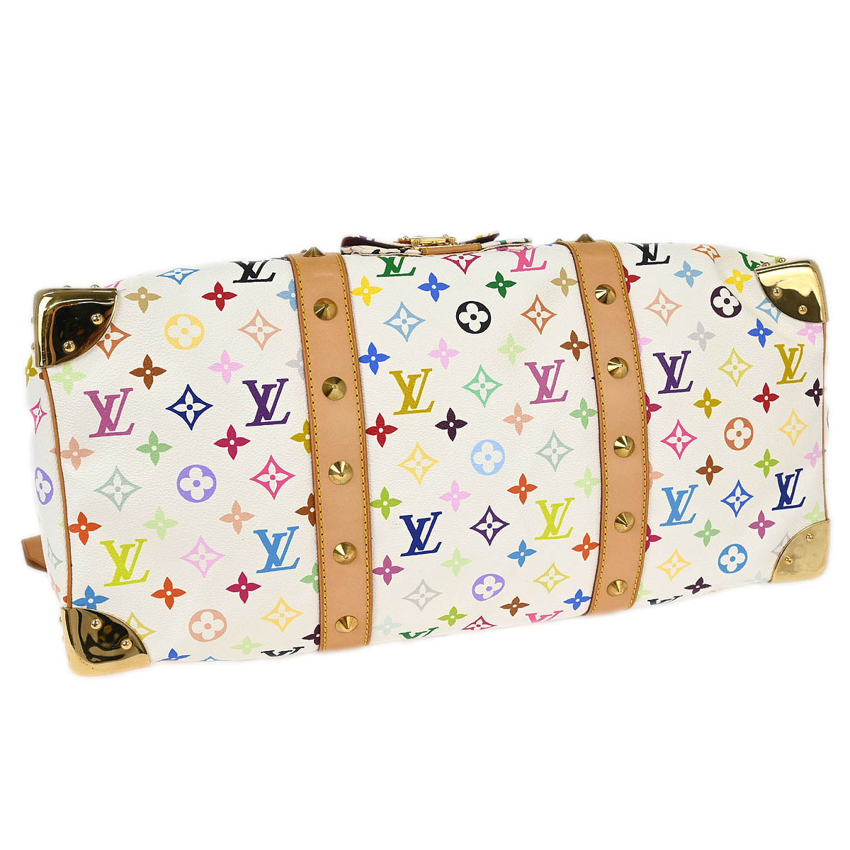 Louis Vuitton 2004 White Monogram Multicolor Keepall 45 Handbag M92641
