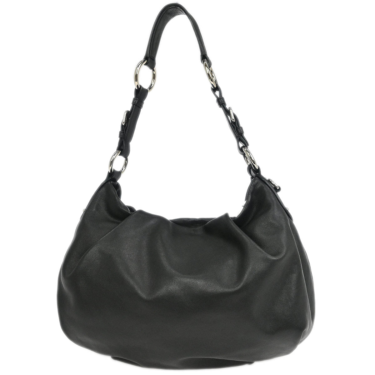 Prada Black Leather Hobo Handbag