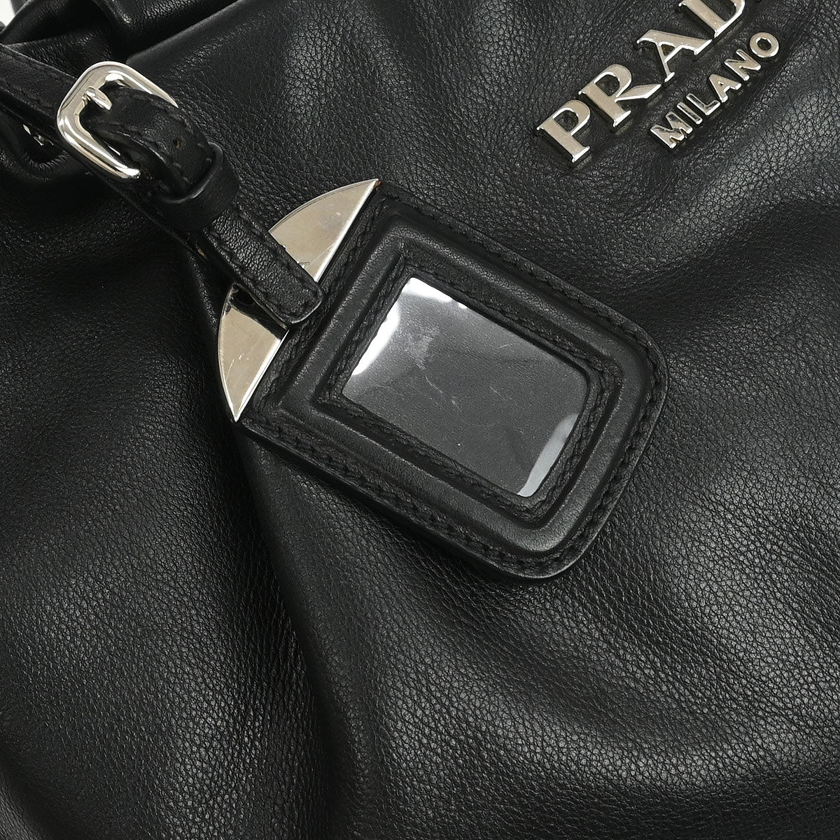 Prada Black Leather Hobo Handbag