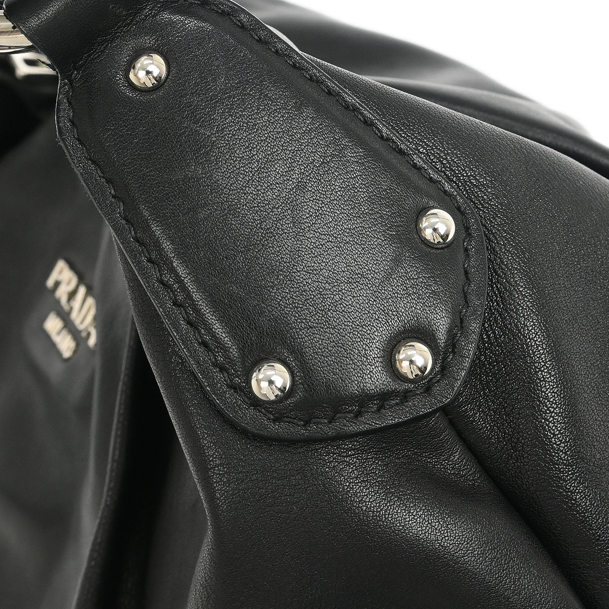 Prada Black Leather Hobo Handbag