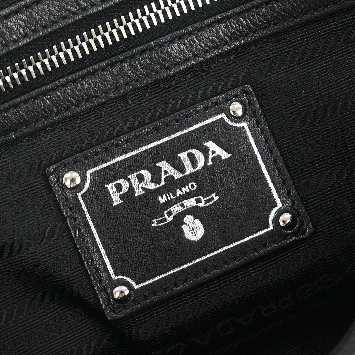 Prada Black Leather Hobo Handbag