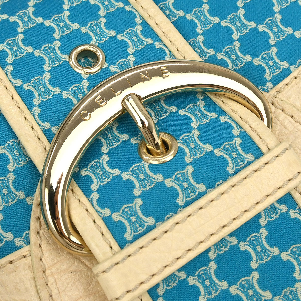 Celine Blue Canvas Macadam Handbag