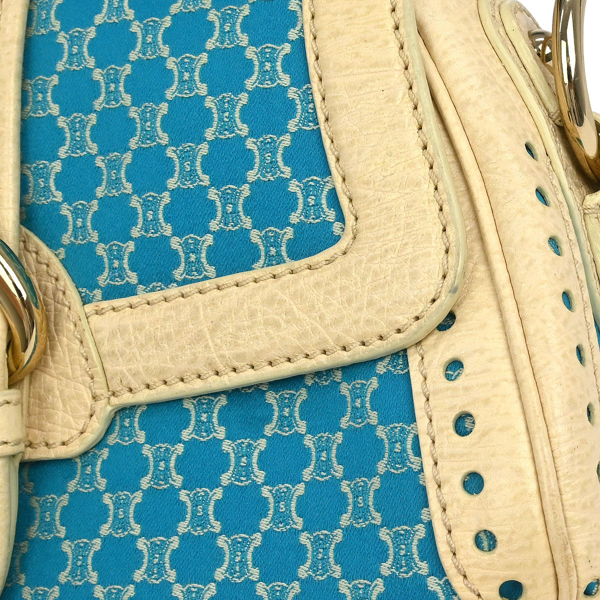 Celine Blue Canvas Macadam Handbag