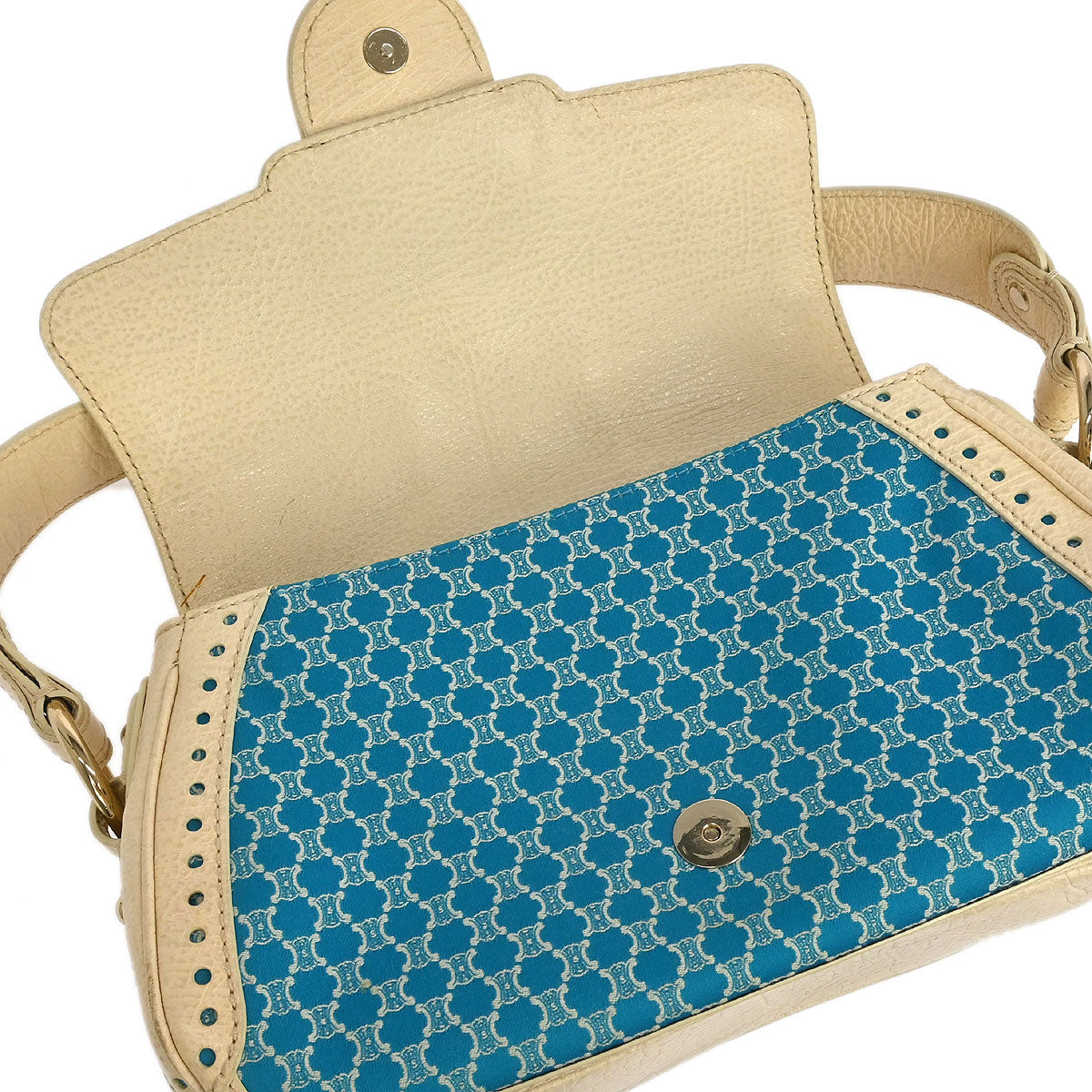 Celine Blue Canvas Macadam Handbag