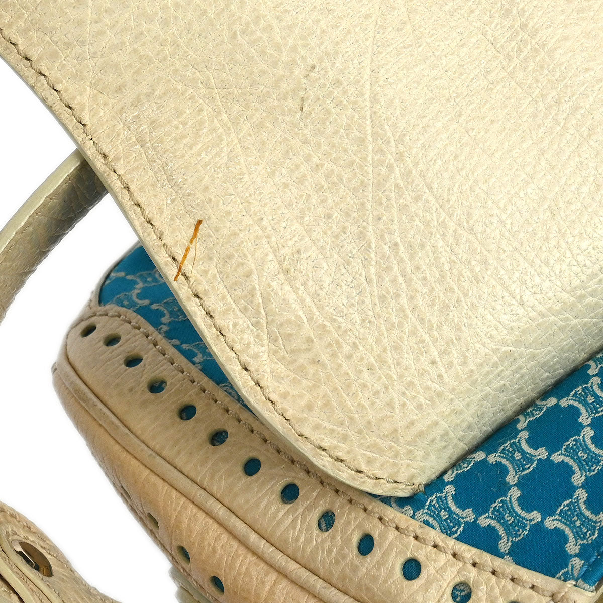 Celine Blue Canvas Macadam Handbag