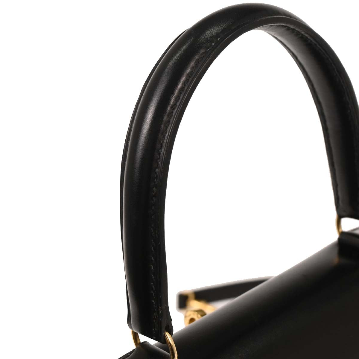 Hermes Black Box Calf Mini Kelly 20 2way Shoulder Sellier Handbag
