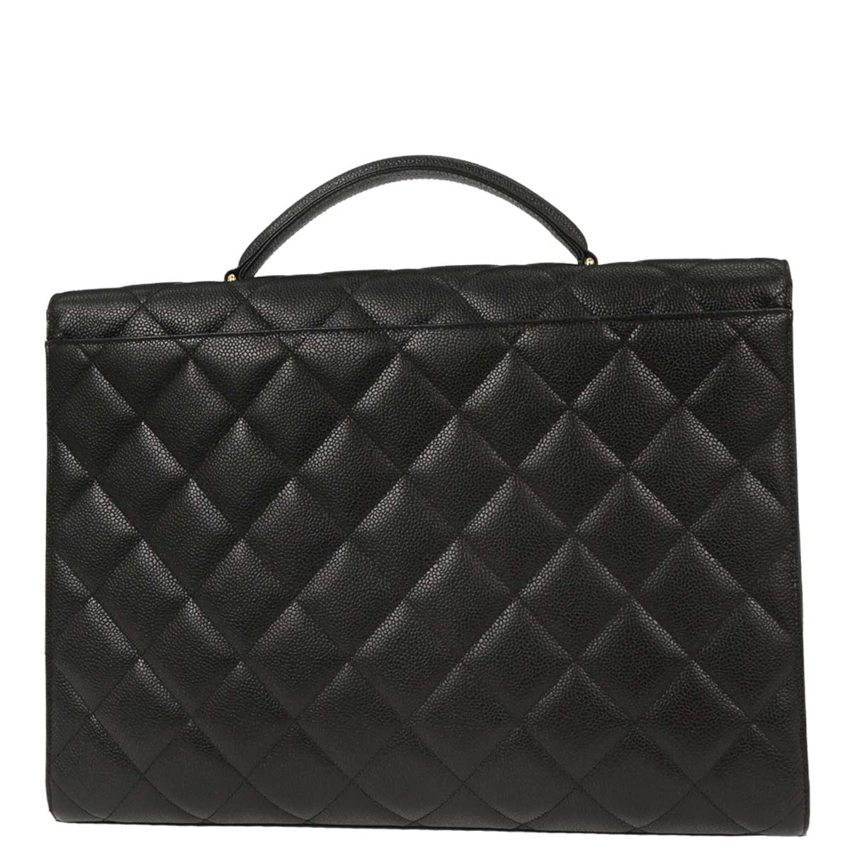 Chanel Black Caviar Briefcase Business Handbag